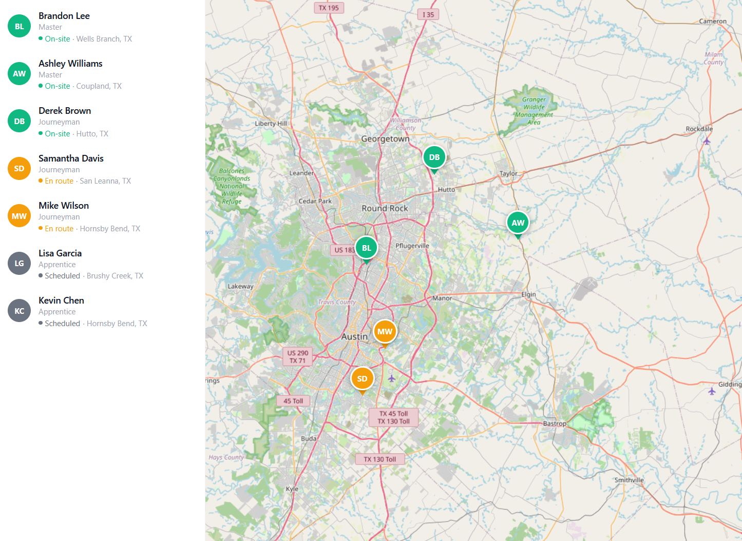 Live map